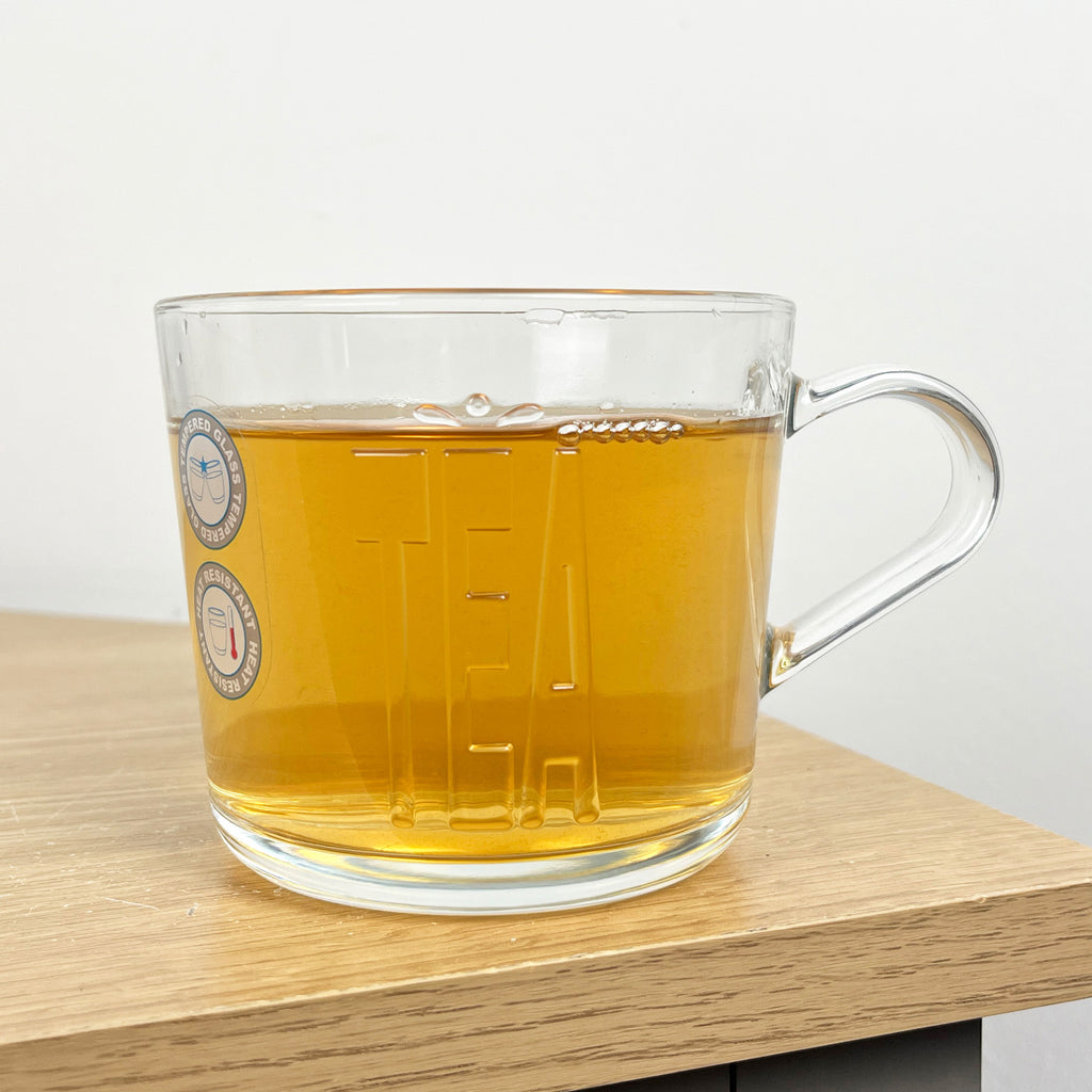 400ml Glass Mug with Embossed 'TEA' Design