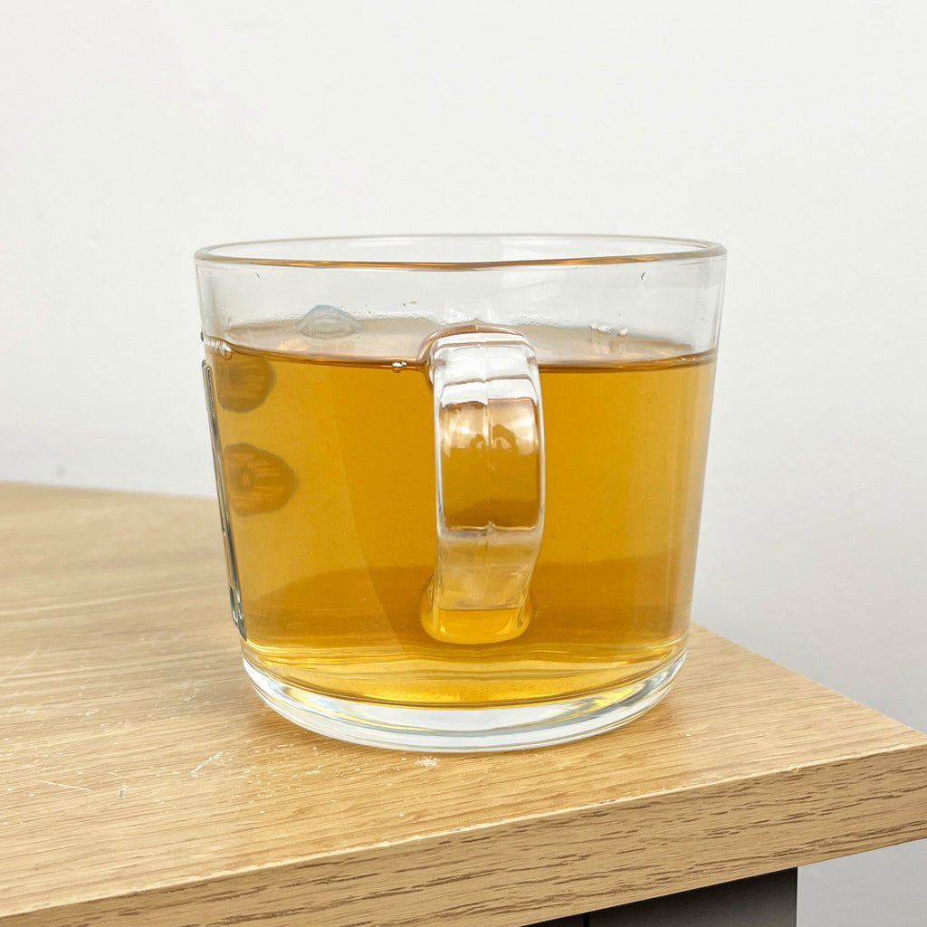 400ml Glass Mug with Embossed 'TEA' Design