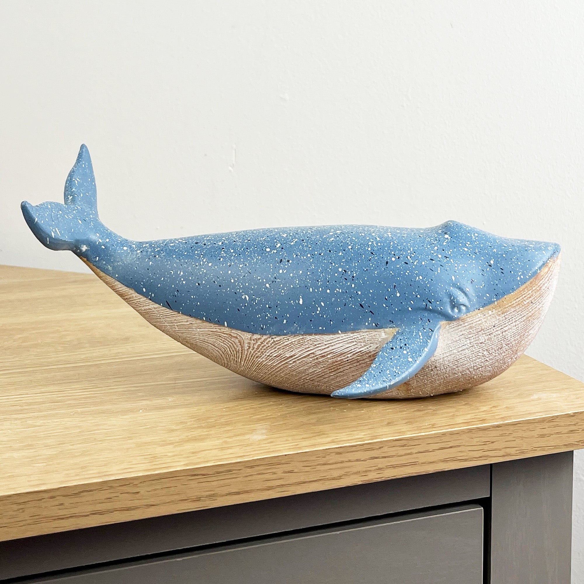 25cm Rustic Whale Ornament - Resin
