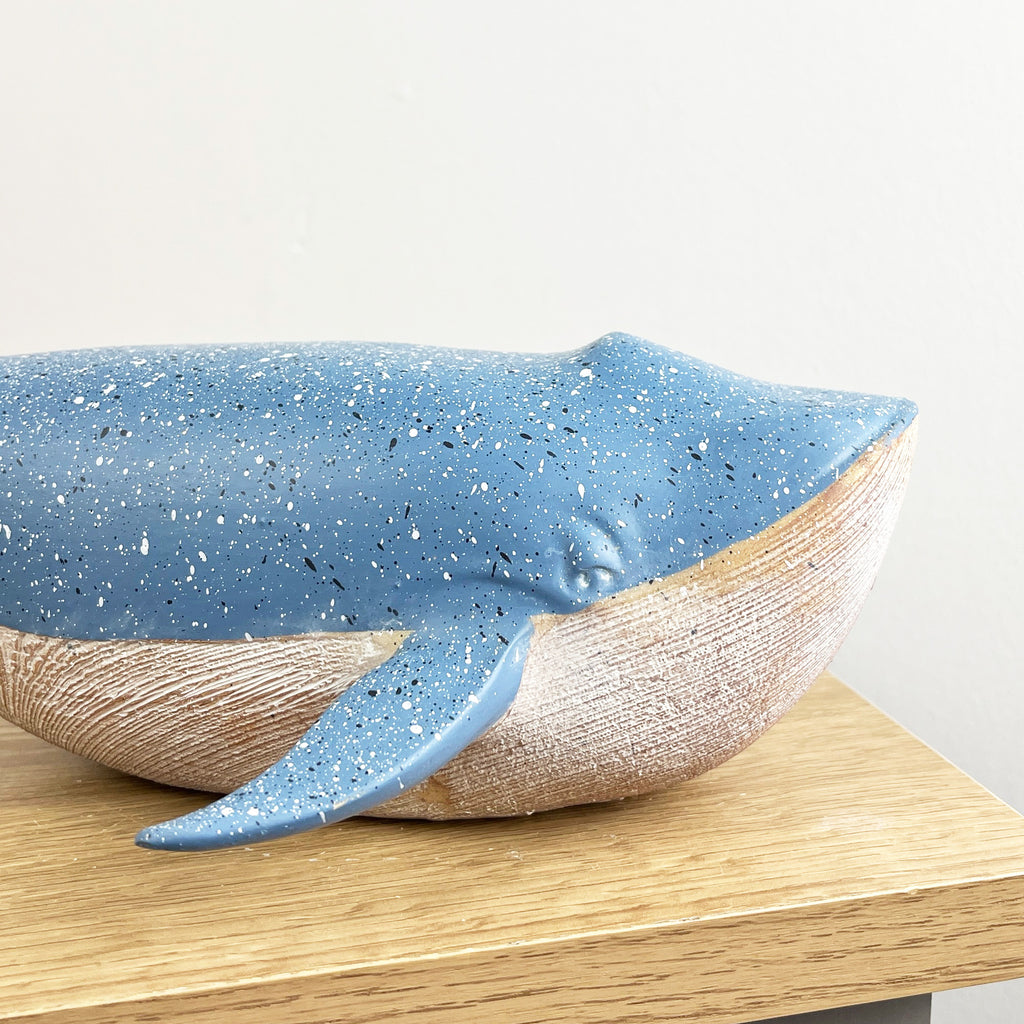 25cm Rustic Whale Ornament - Resin