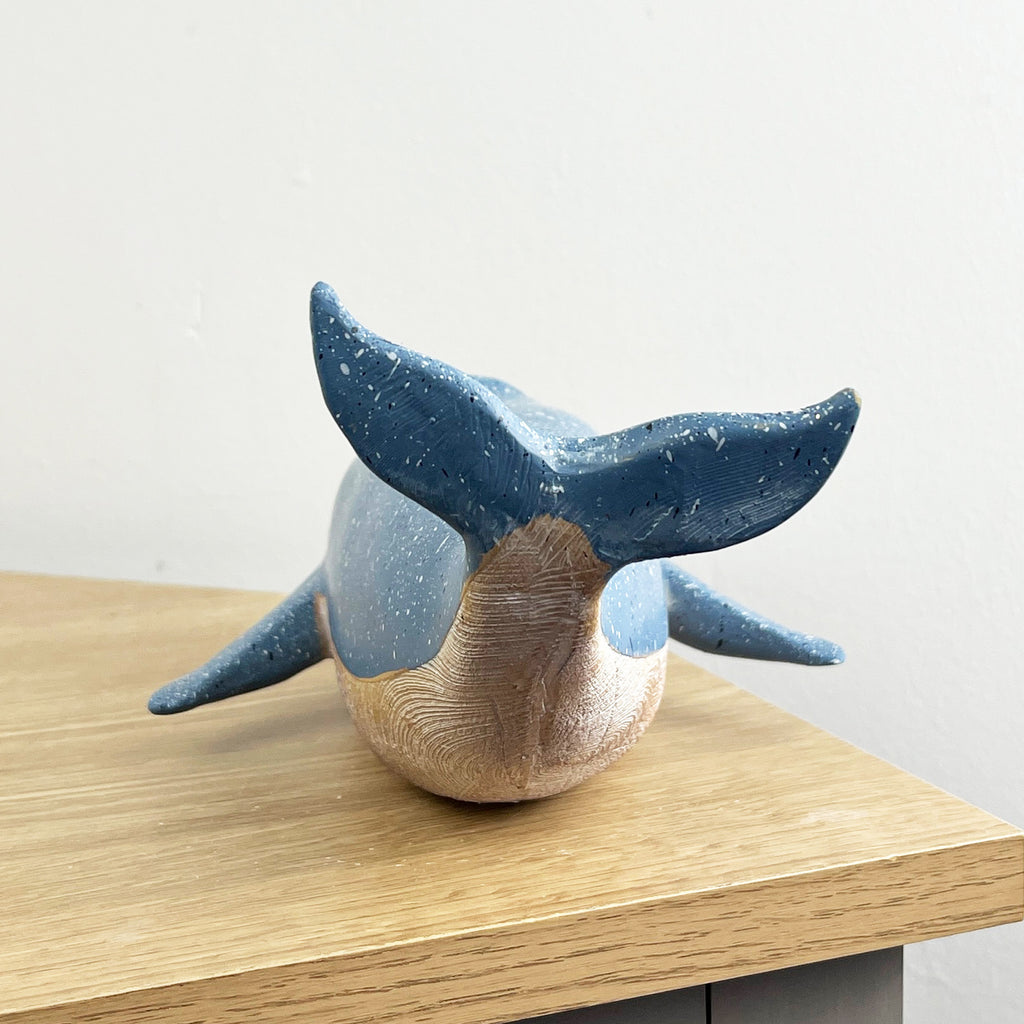 25cm Rustic Whale Ornament - Resin