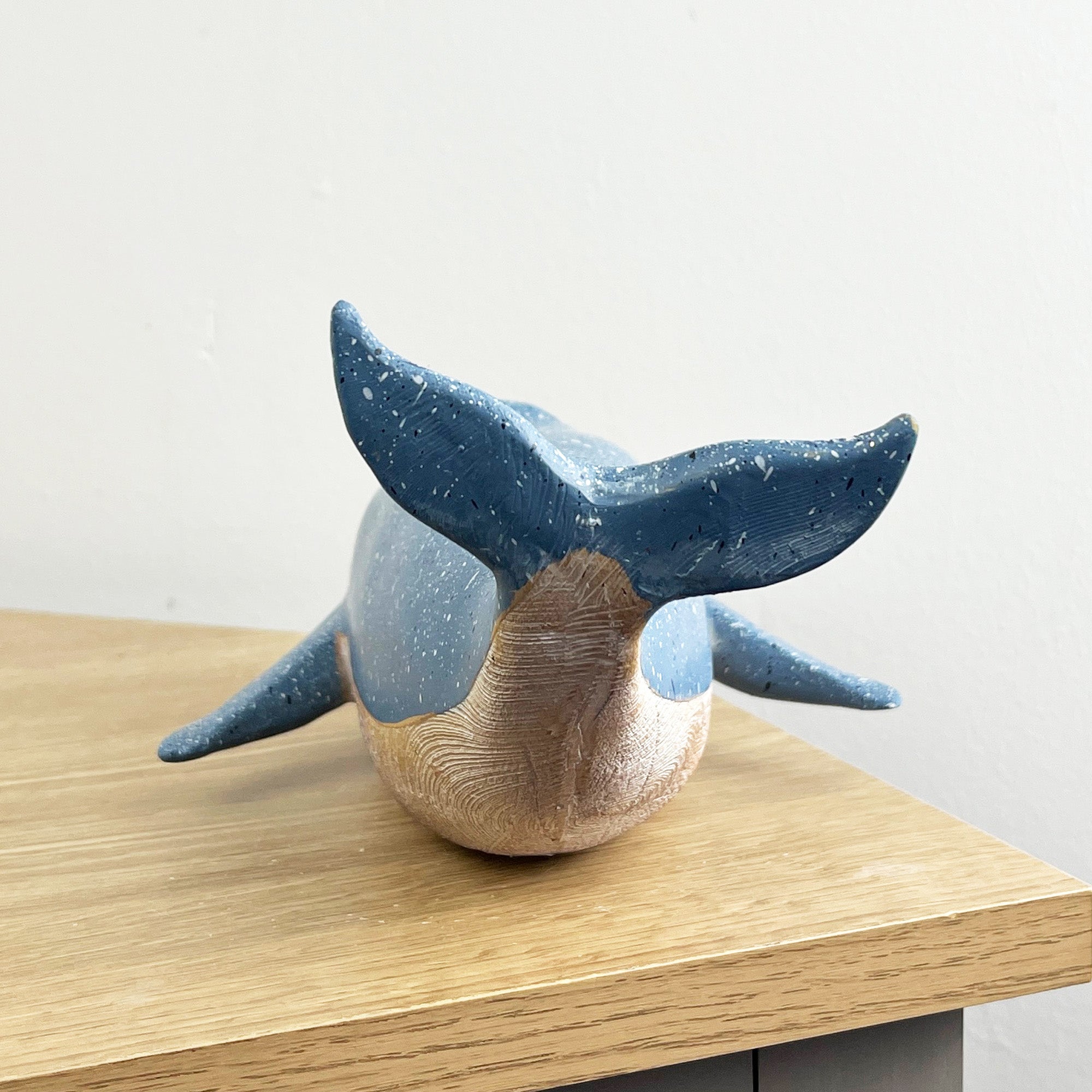25cm Rustic Whale Ornament - Resin