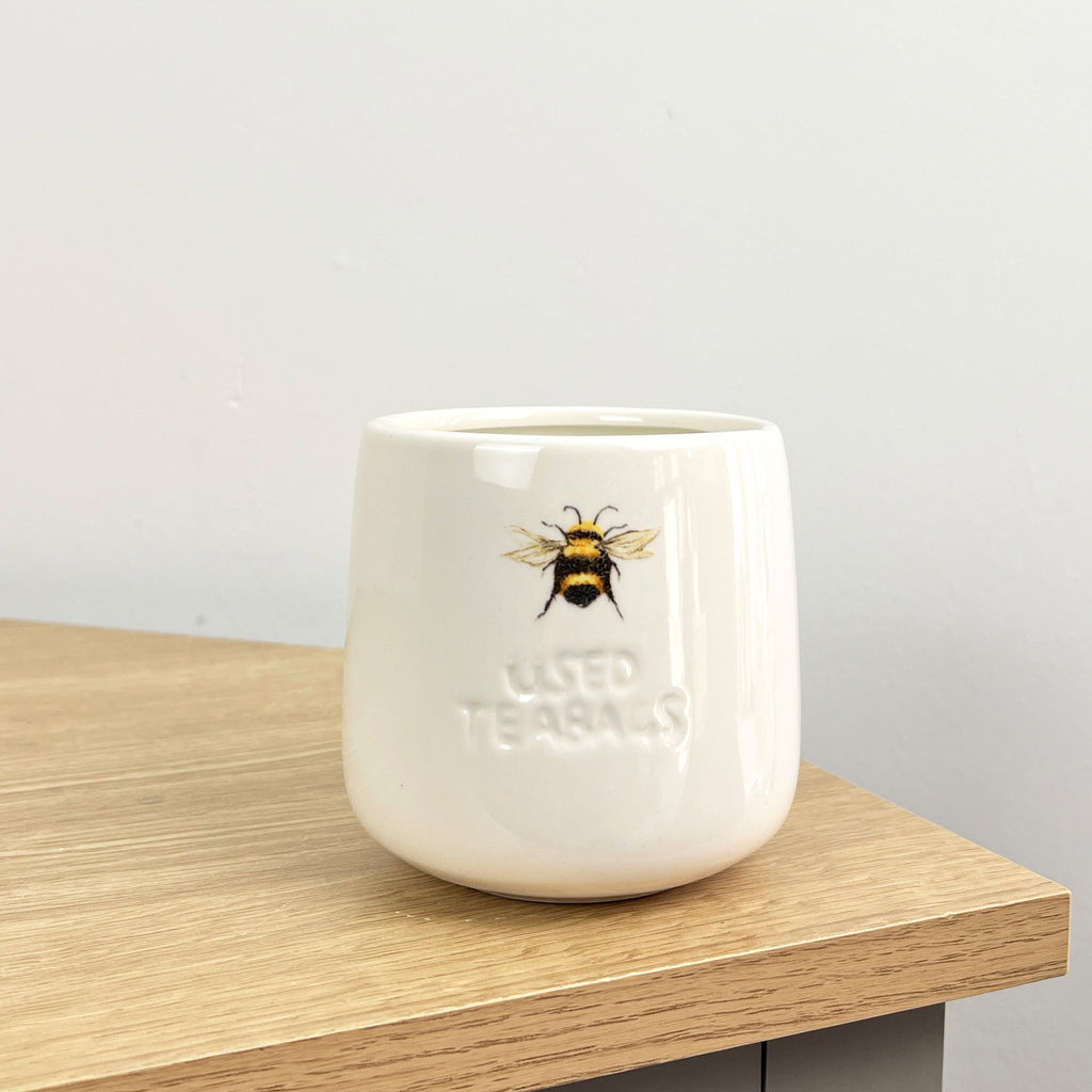 Bumble Bee Used Teabags Storage Pot - Ceramic