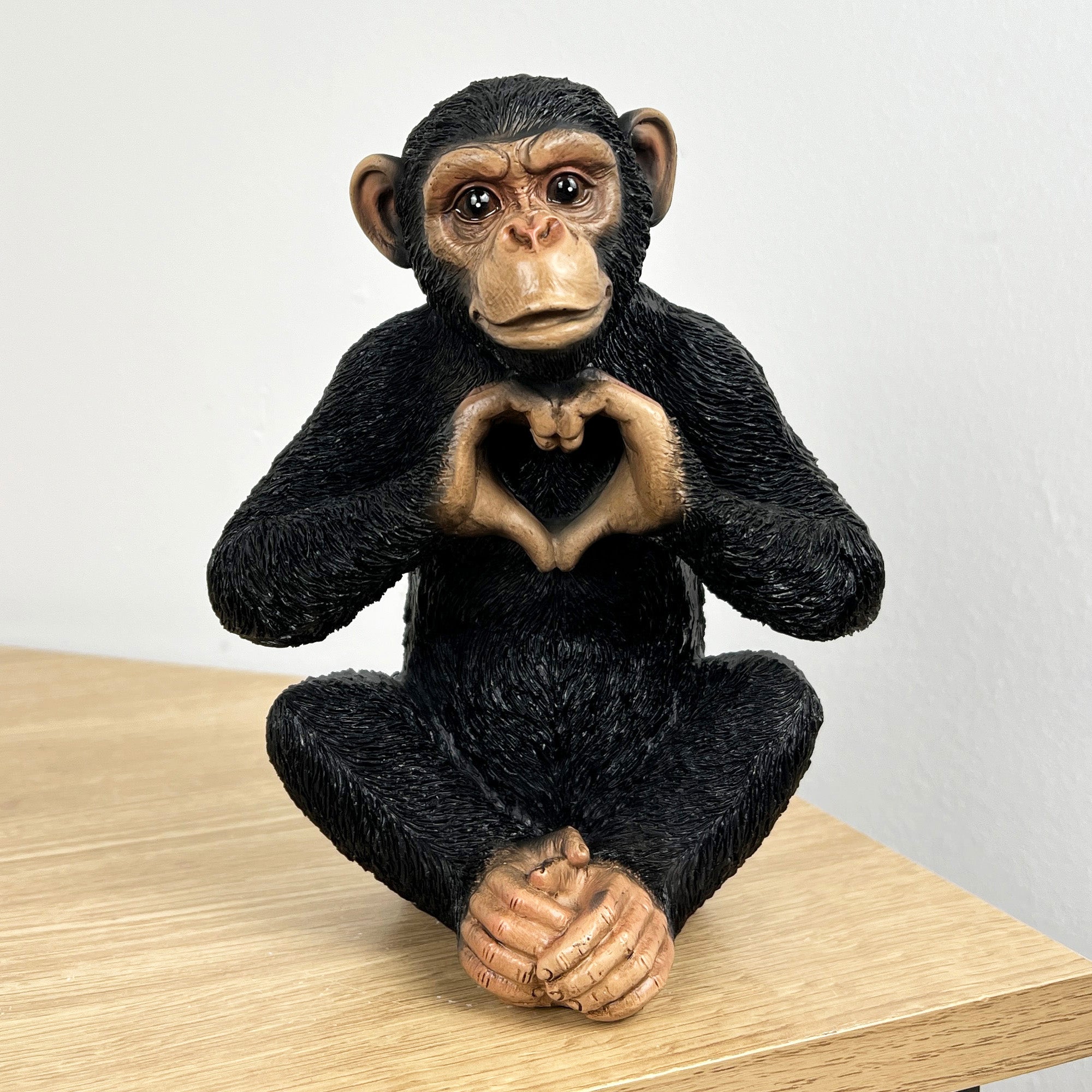 18.5cm Heart Hands Monkey Ornament - Resin