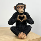 18.5cm Heart Hands Monkey Ornament - Resin