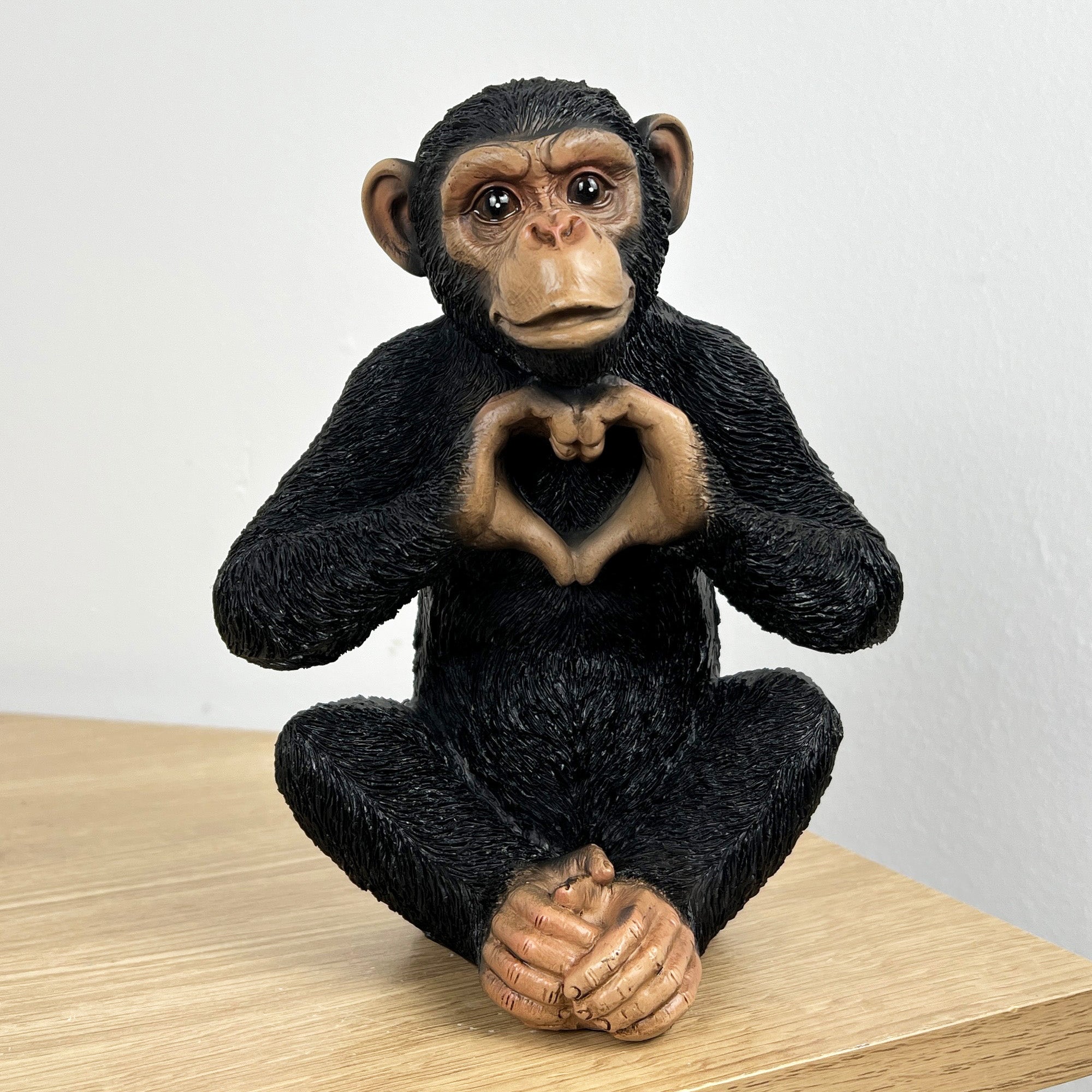 18.5cm Heart Hands Monkey Ornament - Resin
