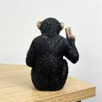 12cm Peace Sign Monkey Ornament - Resin