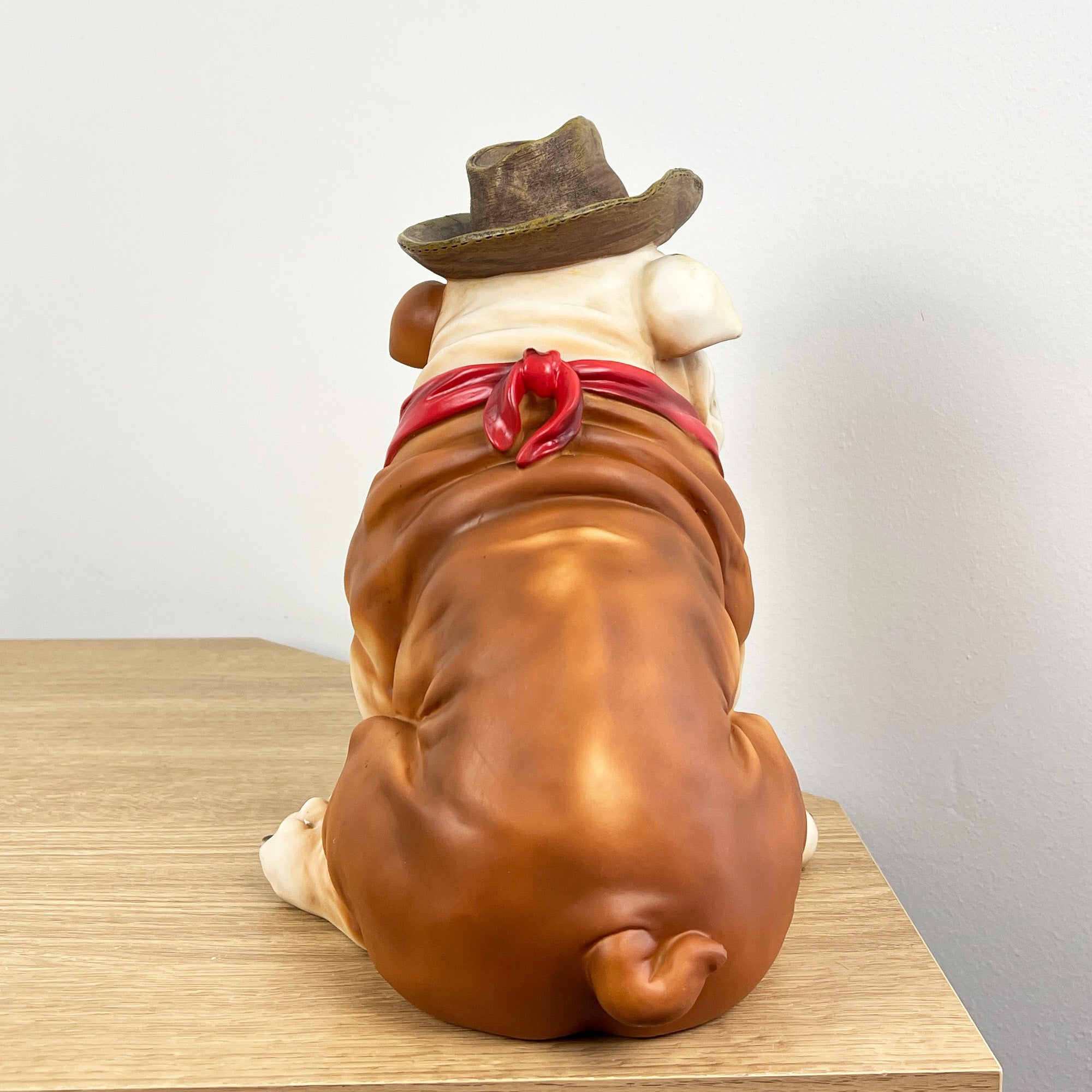 25cm Cowboy English Bulldog Ornament - Resin