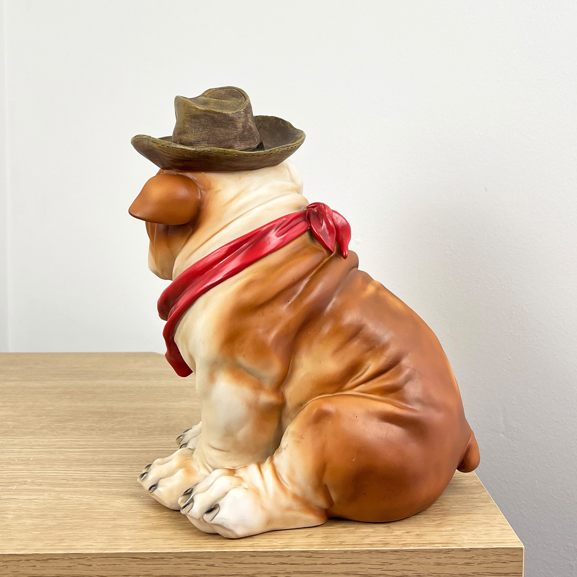 25cm Cowboy English Bulldog Ornament - Resin
