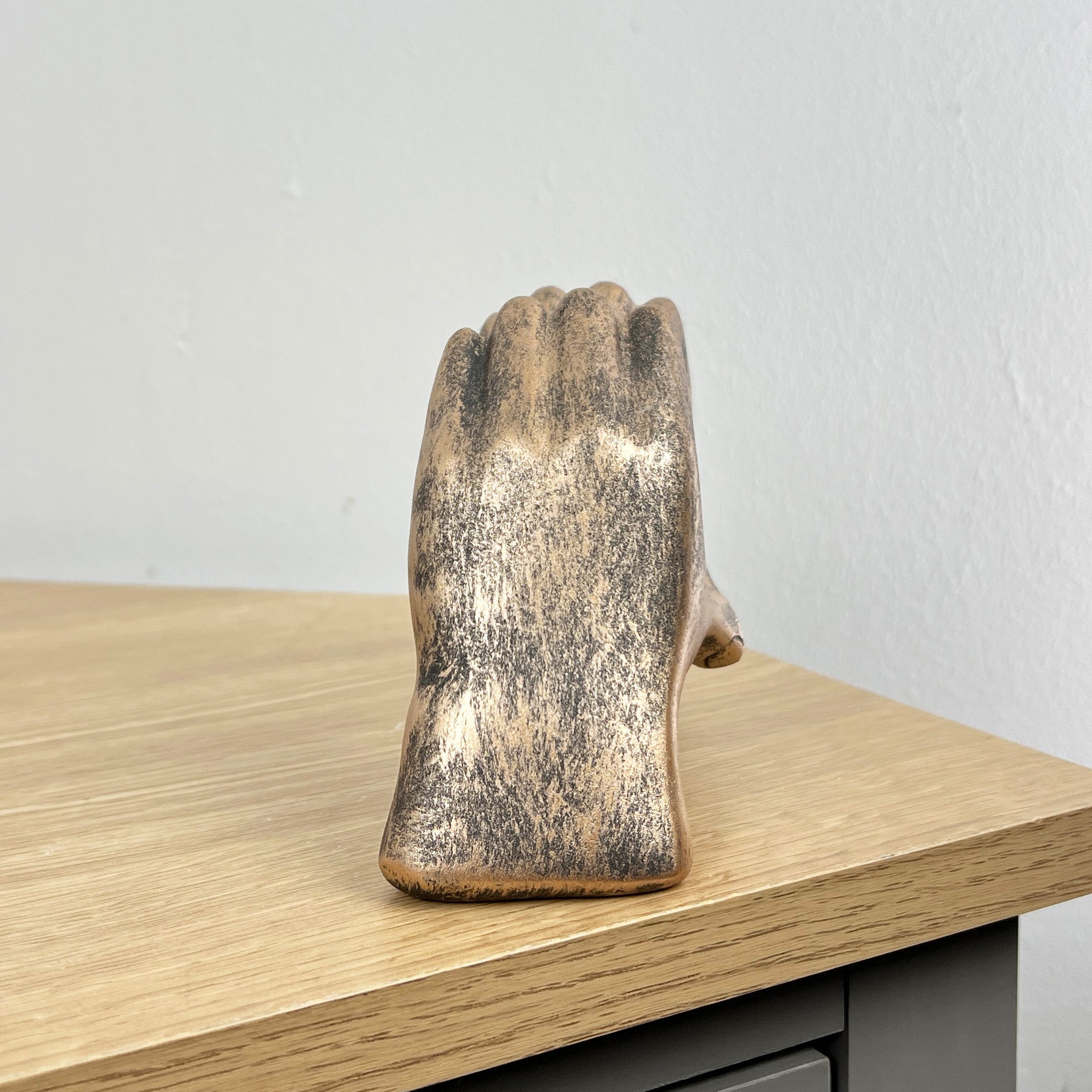 17.5cm x 10.3cm Antique Bronze Heart Hands Ornament - Resin