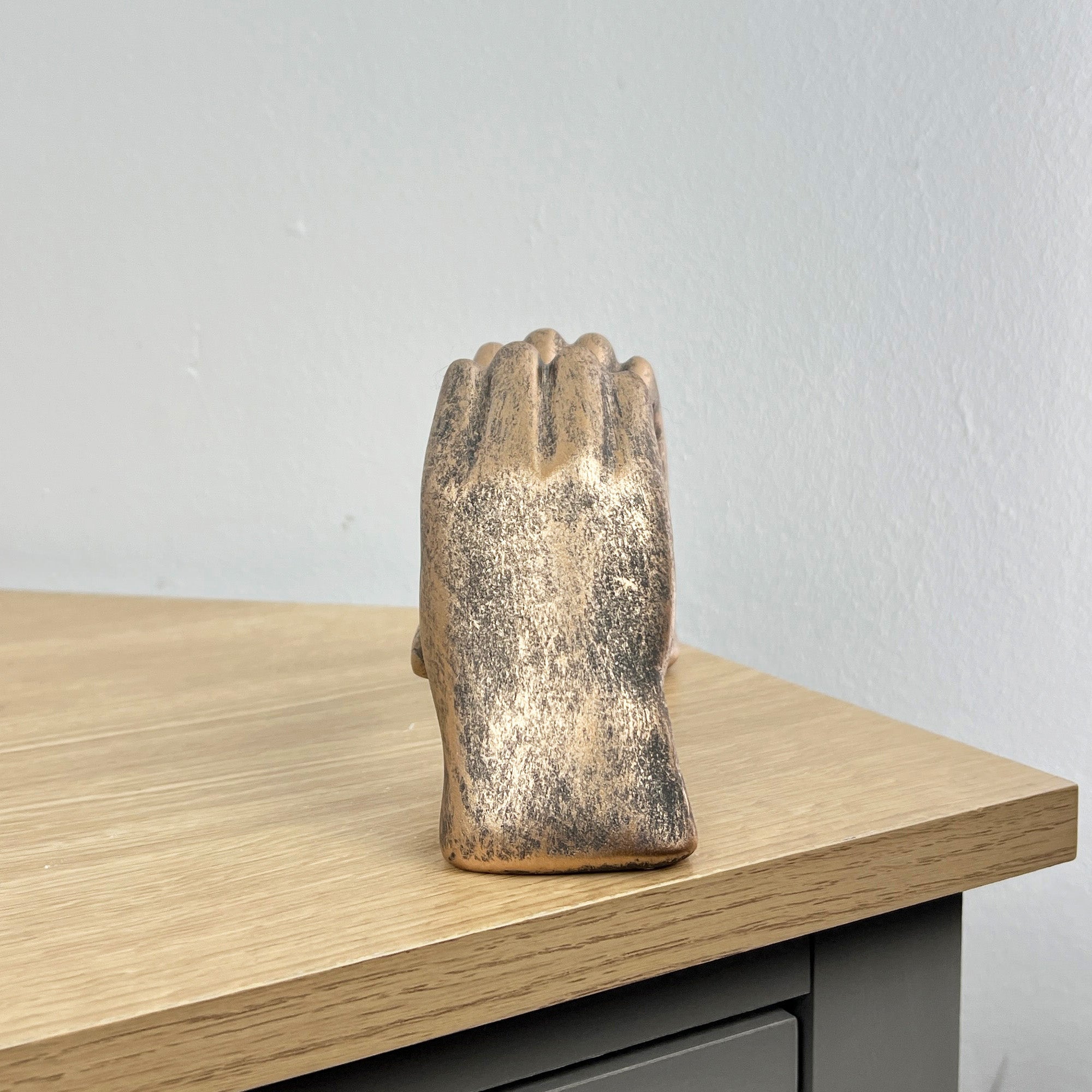 17.5cm x 10.3cm Antique Bronze Heart Hands Ornament - Resin