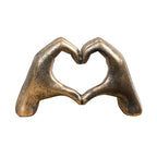 17.5cm x 10.3cm Antique Bronze Heart Hands Ornament - Resin