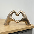 24.5cm x 13cm Antique Bronze Heart Hands Ornament - Resin
