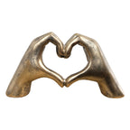 24.5cm x 13cm Antique Bronze Heart Hands Ornament - Resin