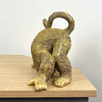 20.5cm Gold Rude Cheeky Monkey Cleaning Himself  Ornament - Resin