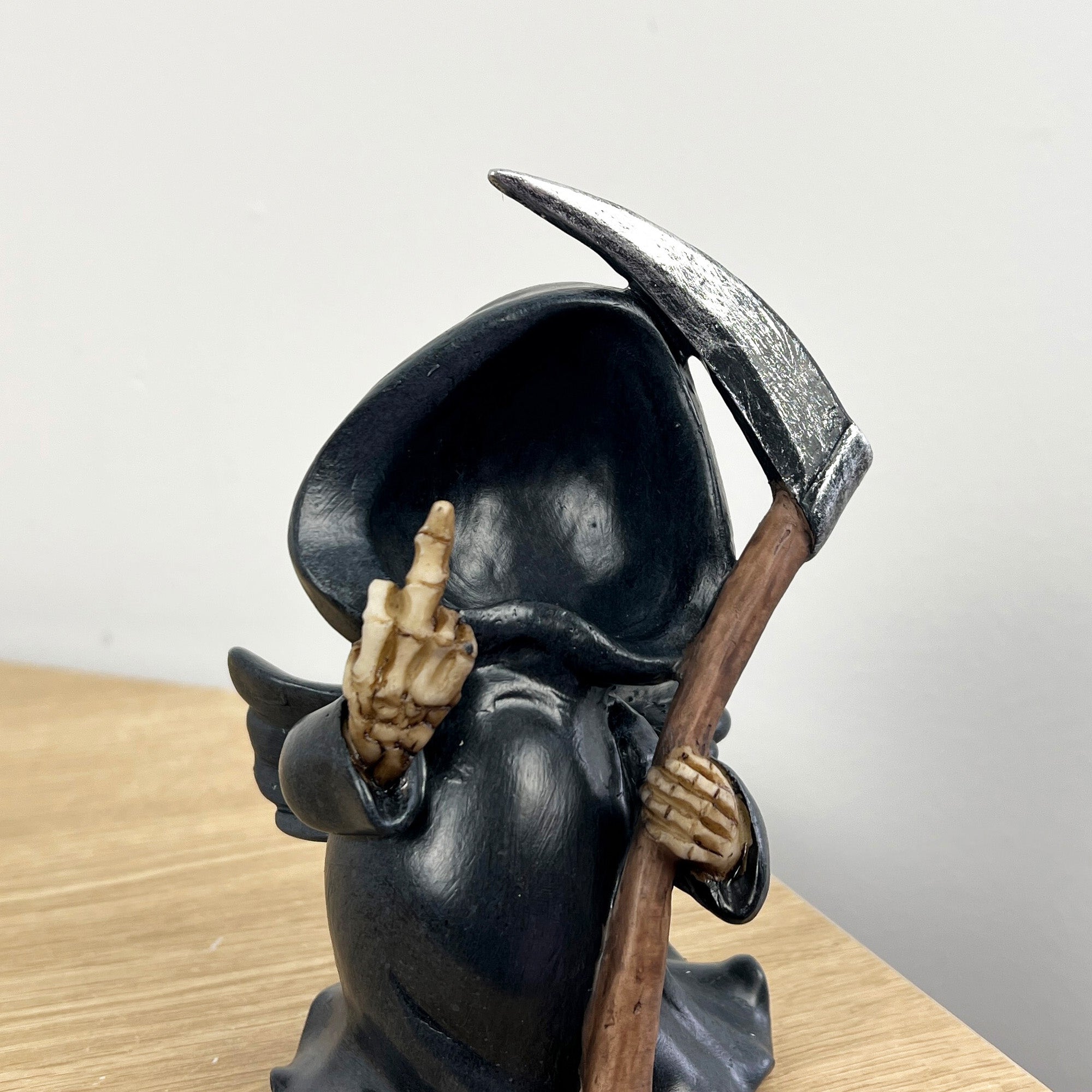 14cm Up Yours Middle Finger Grim Reaper Ornament - Resin