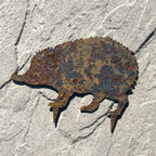 23cm Rusty Hedgehog Silhouette Garden Ornament - Metal