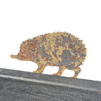23cm Rusty Hedgehog Silhouette Garden Ornament - Metal