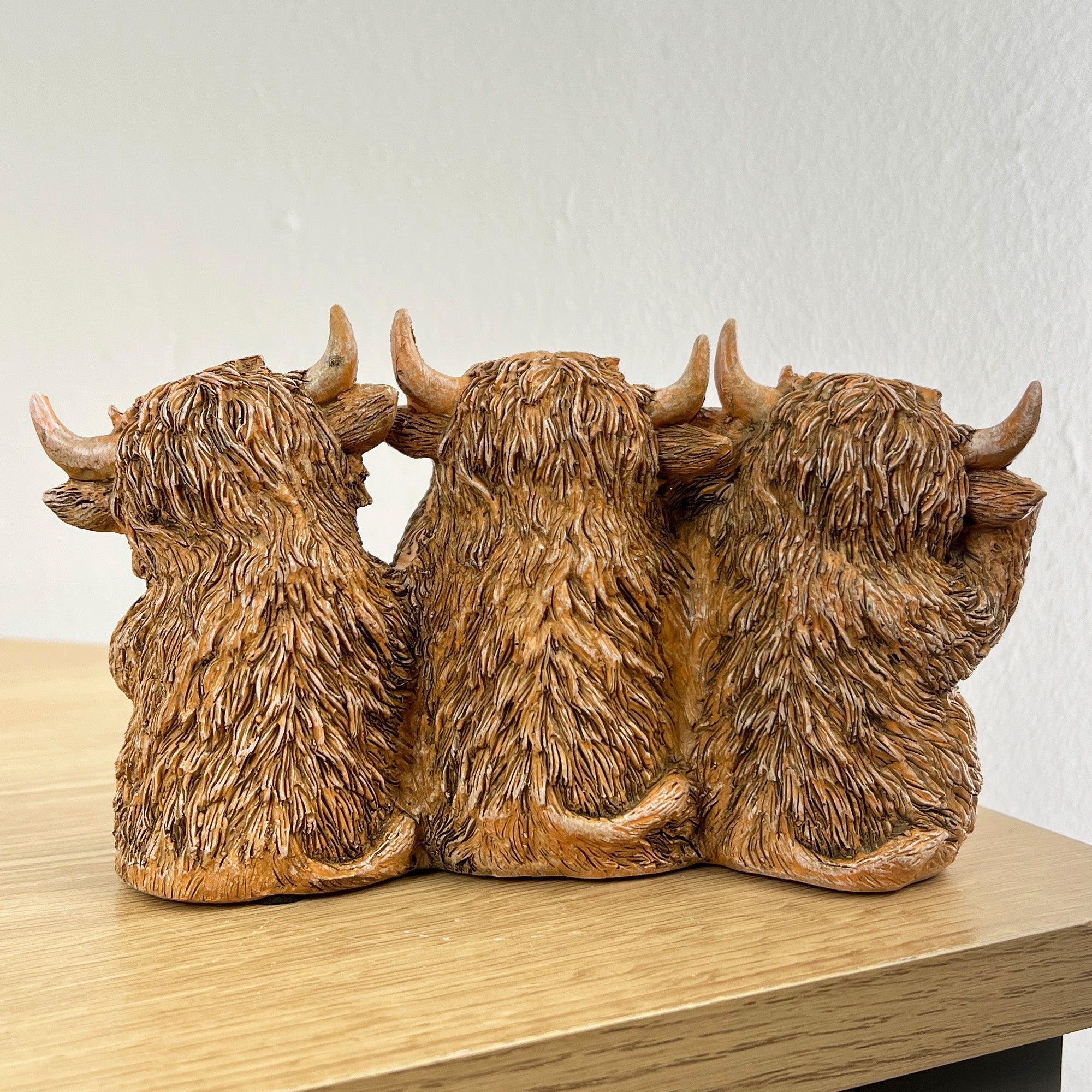 3 Wise Highland Cows Ornament - Resin