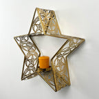 29cm Wall Mounted Gold Star Candle Holder – Metal