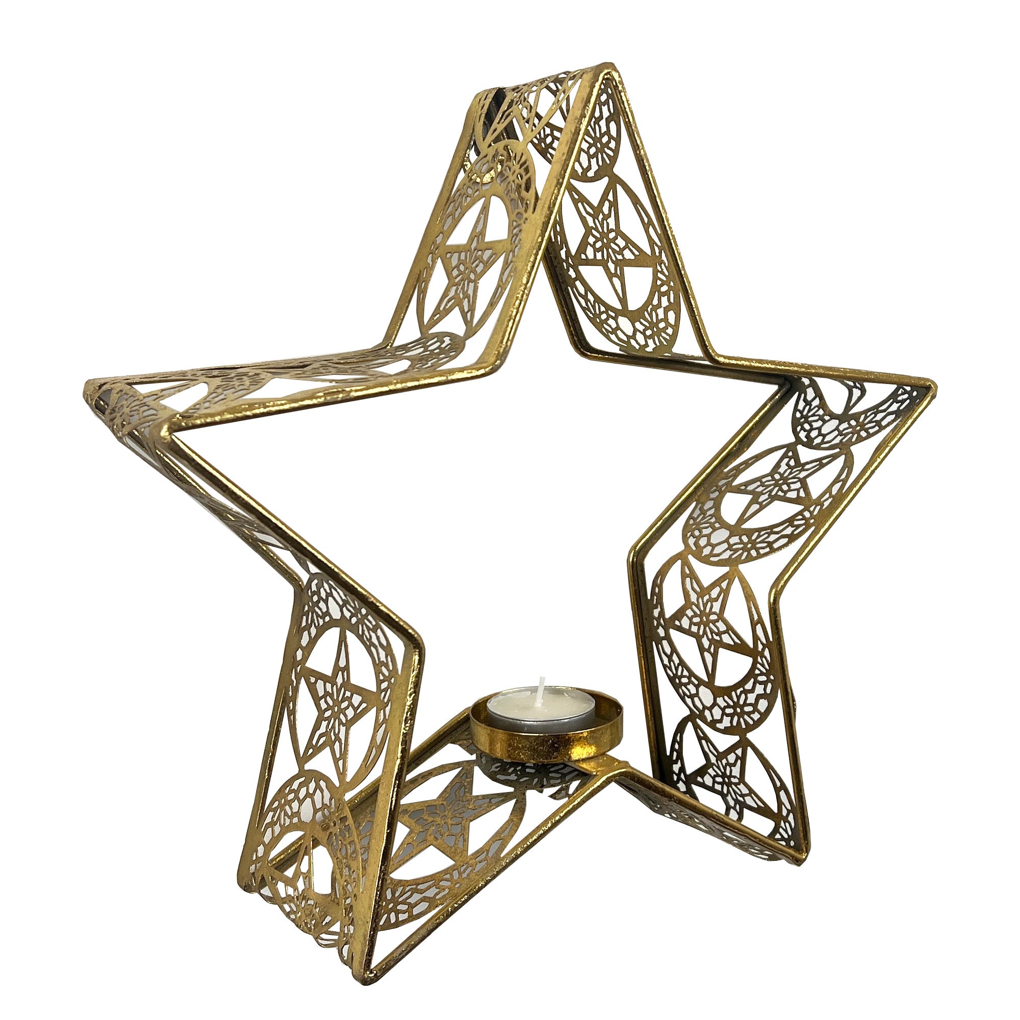 29cm Wall Mounted Gold Star Candle Holder – Metal
