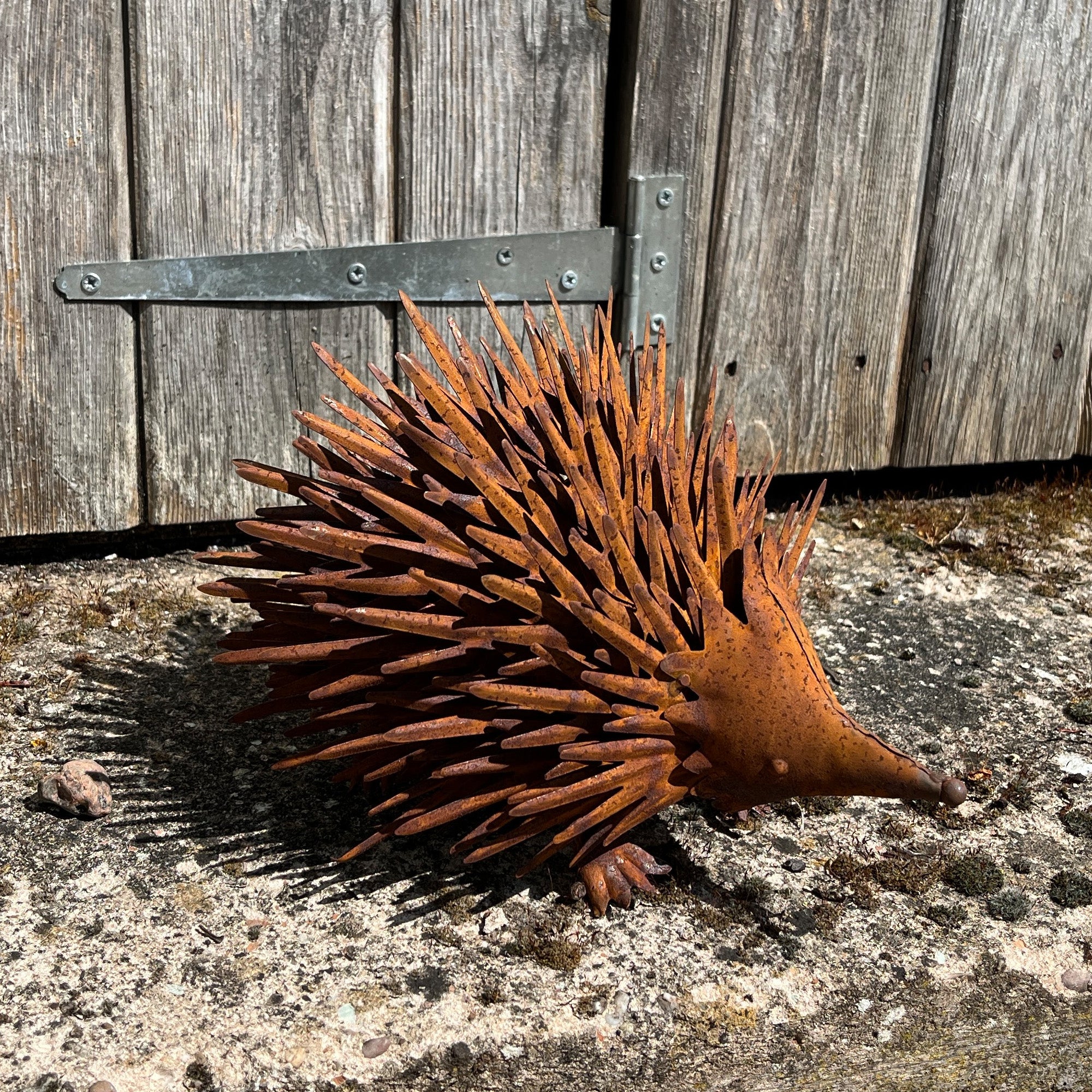 Rusty Hedgehog Garden Ornament - Metal