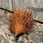 Rusty Hedgehog Garden Ornament - Metal