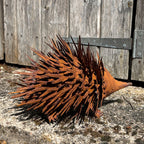 Rusty Hedgehog Garden Ornament - Metal