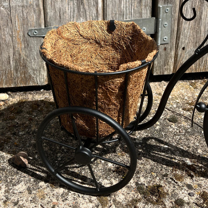 40cm Black Tricycle Plant Pot Planter - Metal