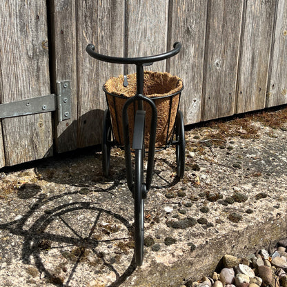 40cm Black Tricycle Plant Pot Planter - Metal