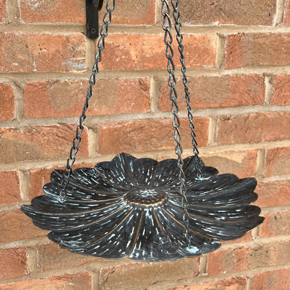 Flower Head Hanging Bird Feeder - Metal