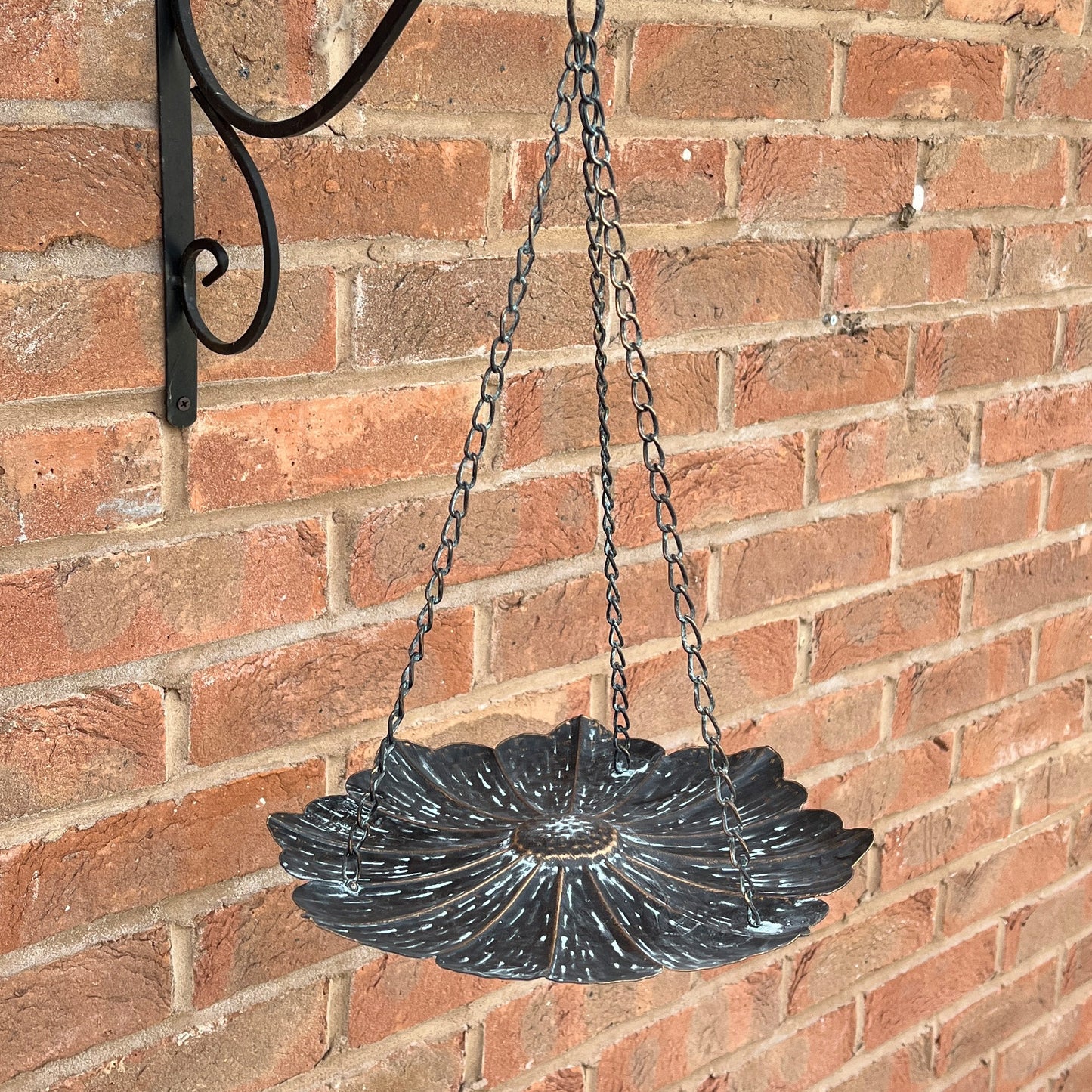 Flower Head Hanging Bird Feeder - Metal