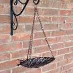 Bird on Leaf Hanging Bird Feeder - Metal