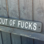 50.7cm 'Fresh out of F**ks' Funny Cast Iron Wall Sign