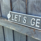 43.5cm 'Let's Get Smashed' Funny Cast Iron Wall Sign