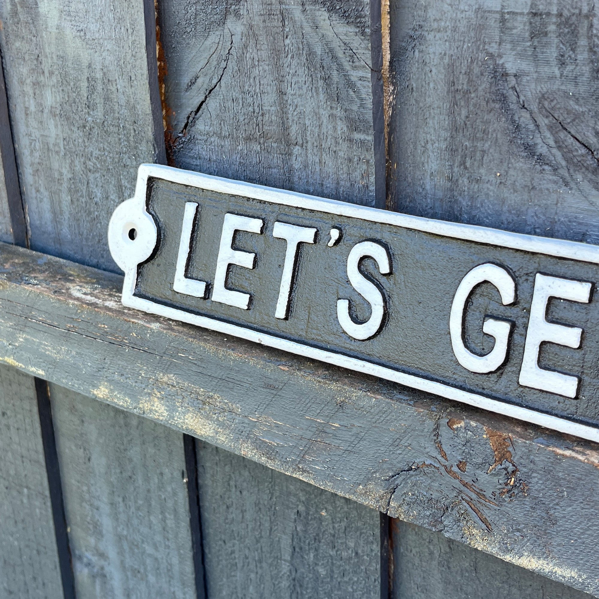 43.5cm 'Let's Get Smashed' Funny Cast Iron Wall Sign
