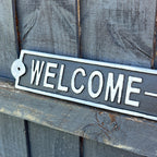31cm 'Welcome-ish' Cast Iron Wall Sign / Plaque