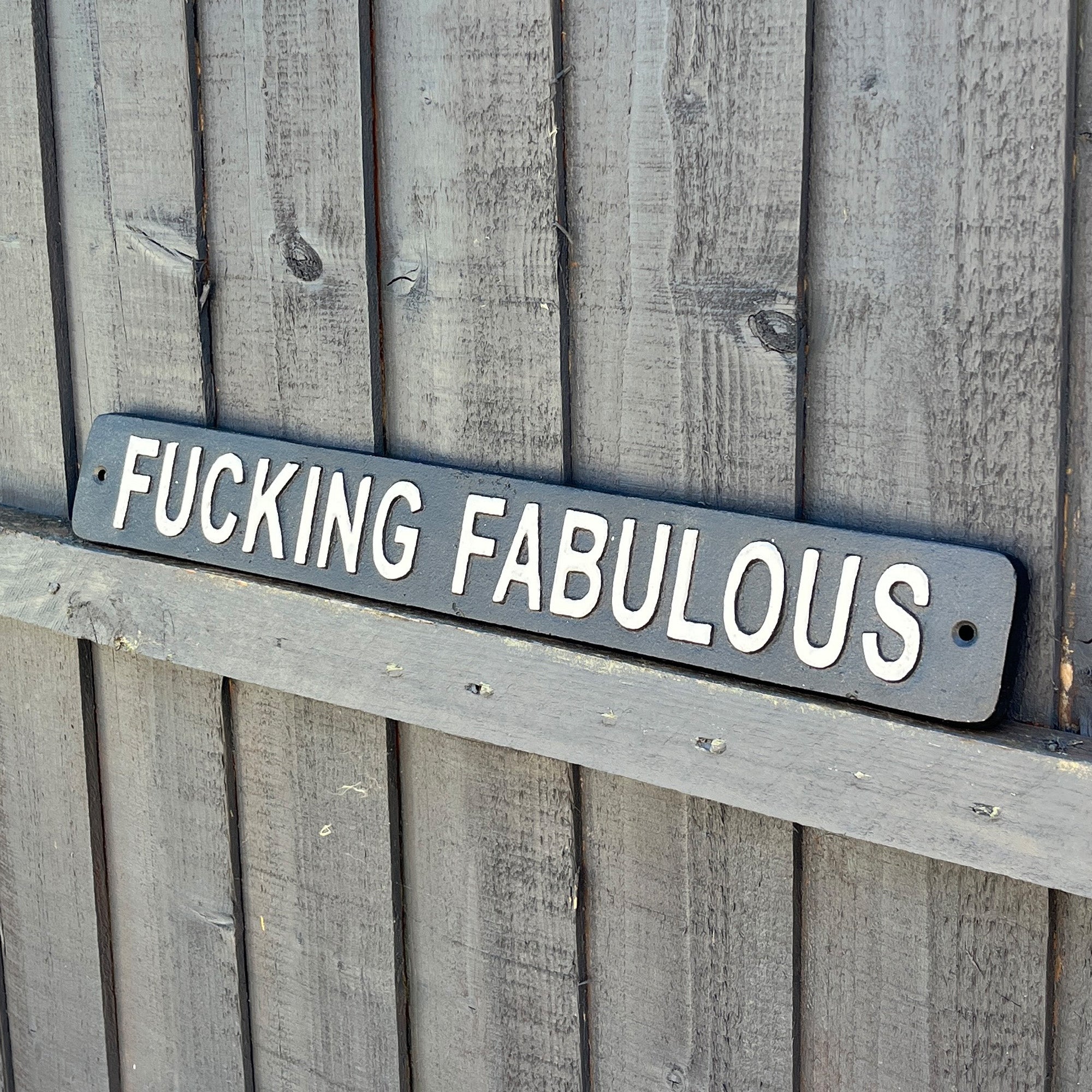 45.5cm 'Fucking Fabulous' Funny Cast Iron Wall Sign