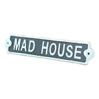 28cm 'Mad House' Cast Iron Wall Sign / Plaque