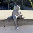 Resin Frog Garden Wall Ornament - Crossed Leg