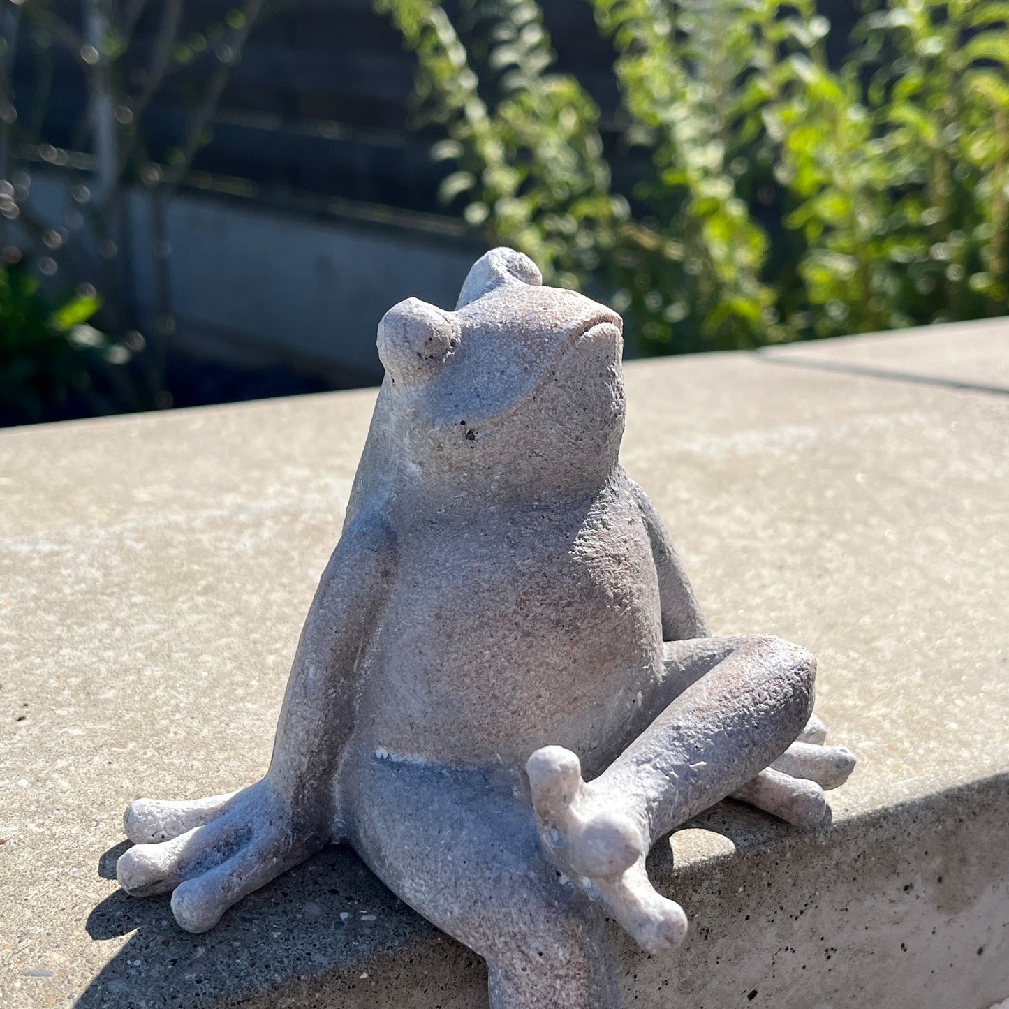Resin Frog Garden Wall Ornament - Crossed Leg