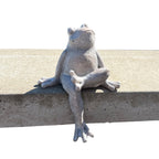 Resin Frog Garden Wall Ornament - Crossed Leg