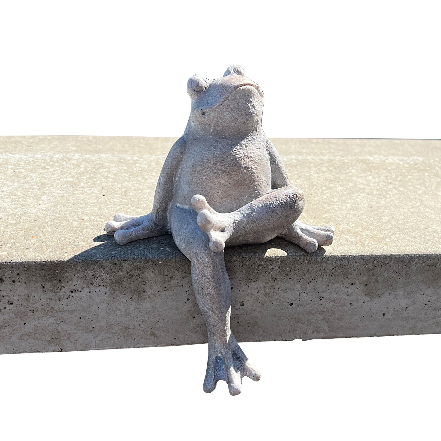 Resin Frog Garden Wall Ornament - Crossed Leg