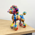 17cm Multi-coloured Poodle Balloon Dog Ornament / Sculpture - Resin