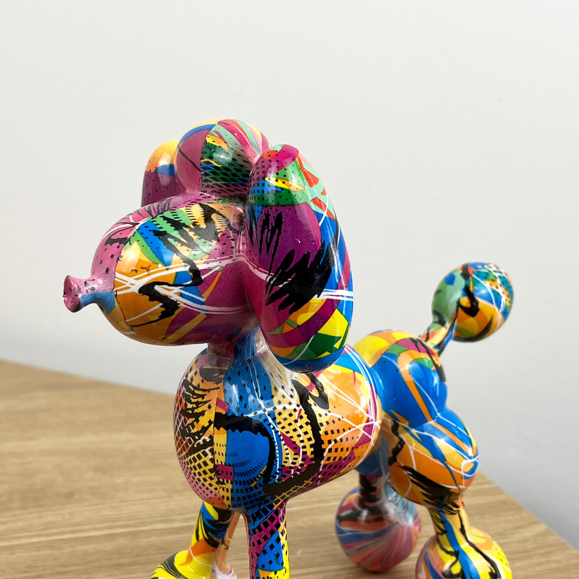 17cm Multi-coloured Poodle Balloon Dog Ornament / Sculpture - Resin
