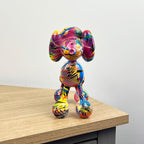 17cm Multi-coloured Poodle Balloon Dog Ornament / Sculpture - Resin