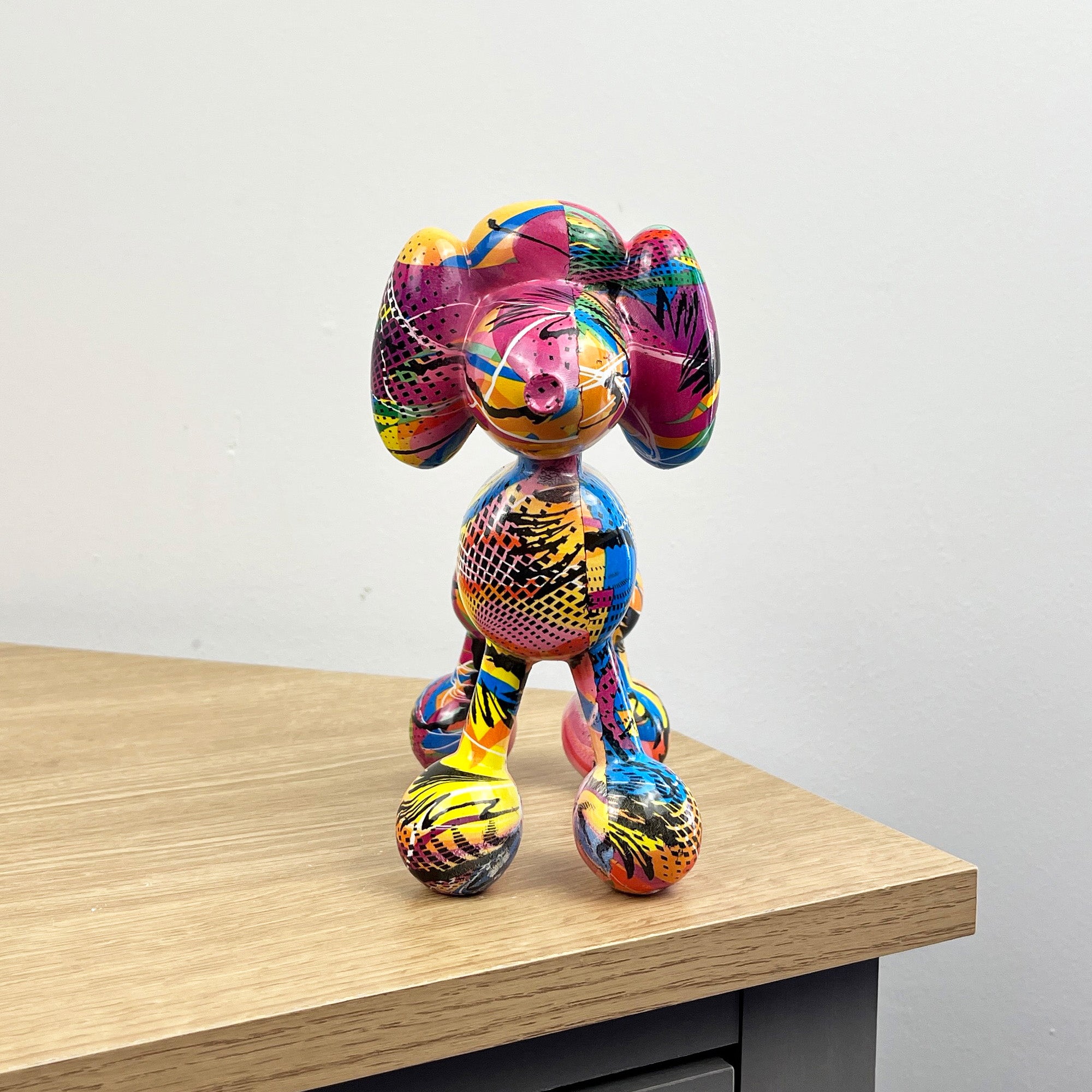 17cm Multi-coloured Poodle Balloon Dog Ornament / Sculpture - Resin