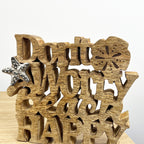 'Don't Worry Beach Happy' Nautical Ornament / Plaque - Mango Wood