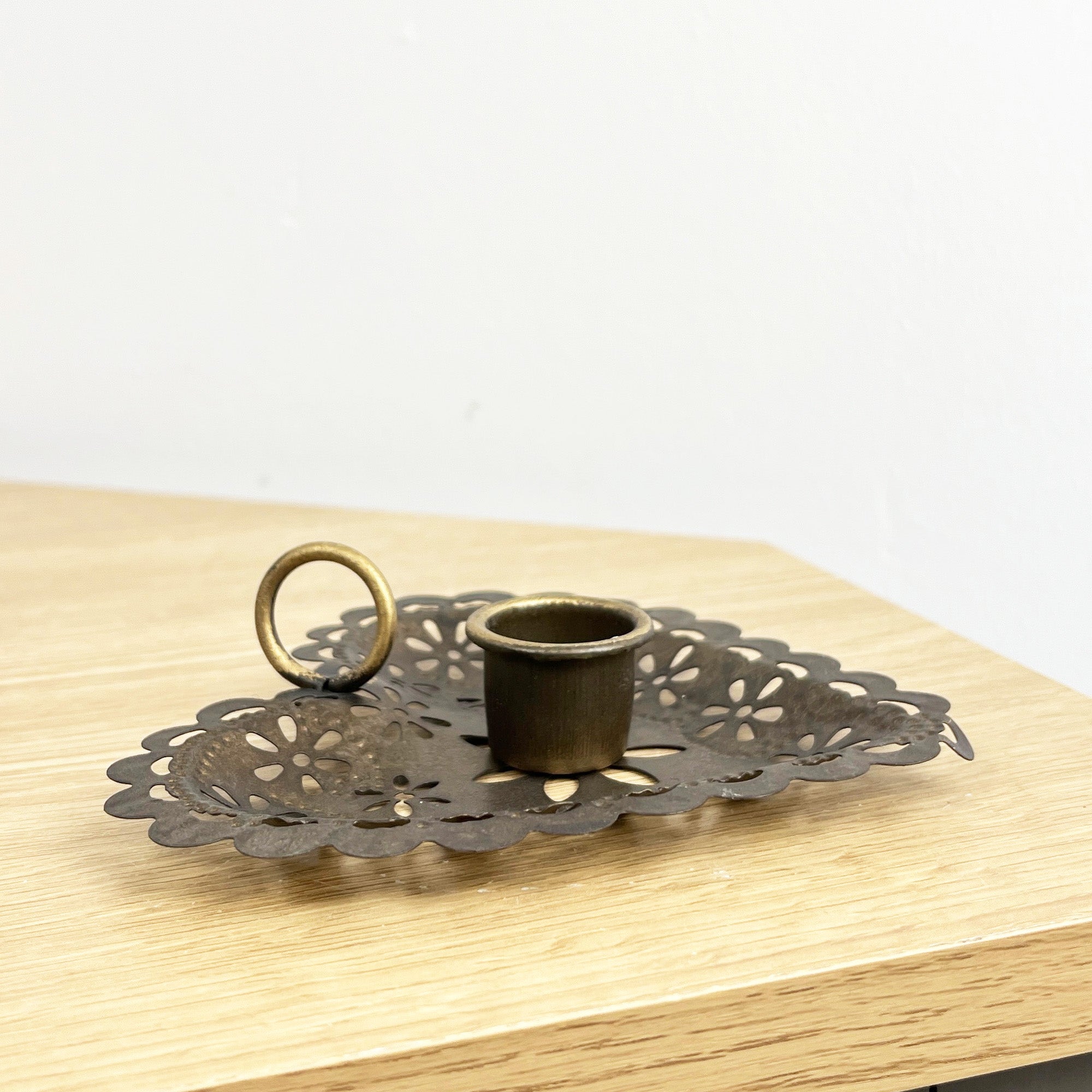 Set of 2 Floral Heart Heart Shaped Metal Candle Holders