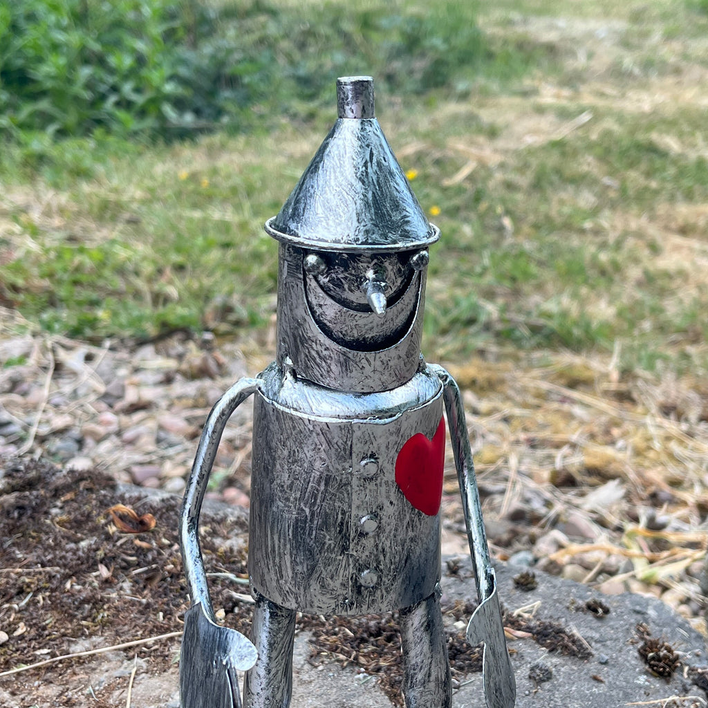 Set of 2 Tin Men Garden Ornaments - Metal